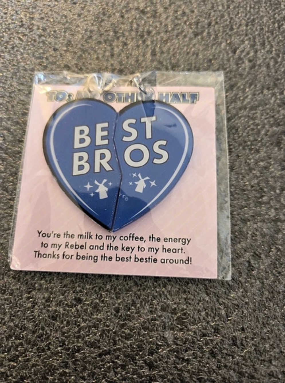 Dutch Bros Best Bros Heart Keychain